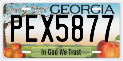 GA license plate PEX5877