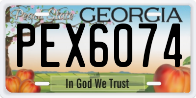GA license plate PEX6074