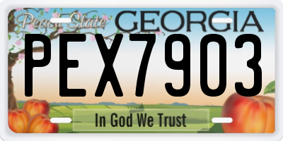 GA license plate PEX7903