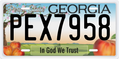 GA license plate PEX7958