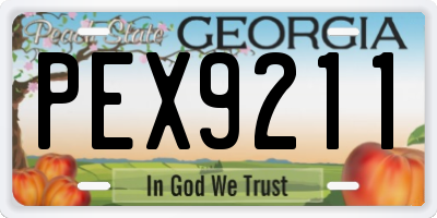 GA license plate PEX9211