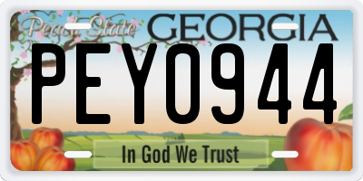 GA license plate PEY0944