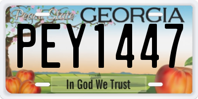 GA license plate PEY1447