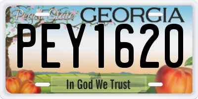 GA license plate PEY1620