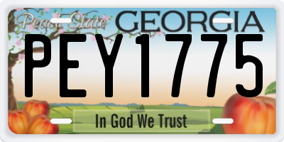 GA license plate PEY1775