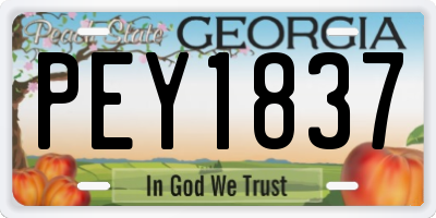 GA license plate PEY1837