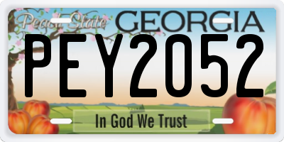 GA license plate PEY2052