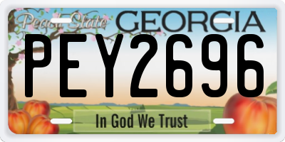 GA license plate PEY2696