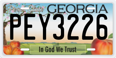 GA license plate PEY3226