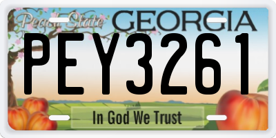 GA license plate PEY3261