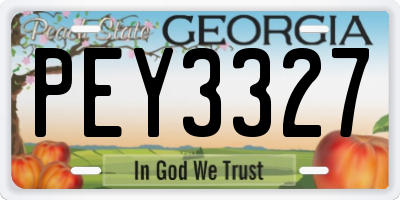 GA license plate PEY3327