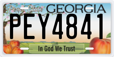 GA license plate PEY4841