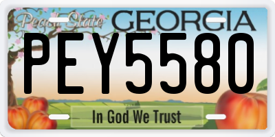 GA license plate PEY5580