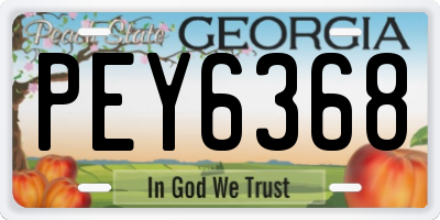 GA license plate PEY6368