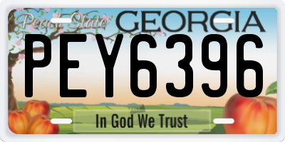 GA license plate PEY6396