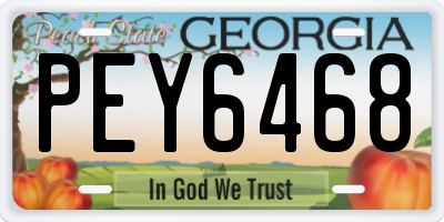 GA license plate PEY6468