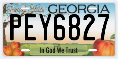 GA license plate PEY6827