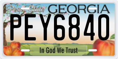 GA license plate PEY6840