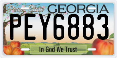 GA license plate PEY6883
