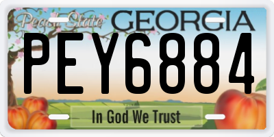 GA license plate PEY6884
