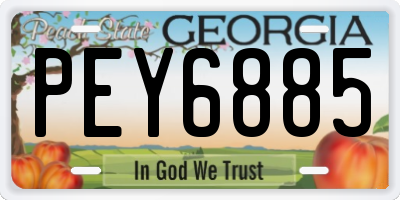 GA license plate PEY6885