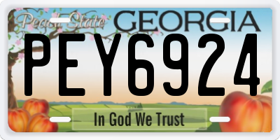 GA license plate PEY6924