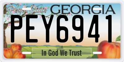 GA license plate PEY6941
