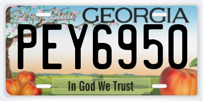 GA license plate PEY6950