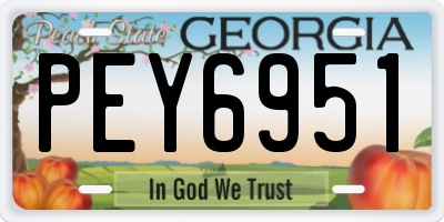 GA license plate PEY6951