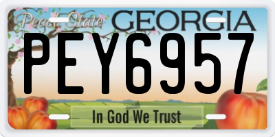GA license plate PEY6957