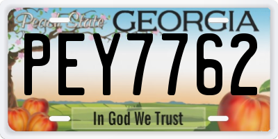 GA license plate PEY7762