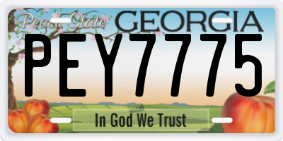 GA license plate PEY7775