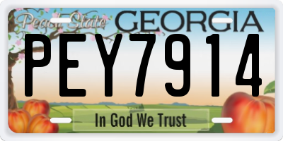 GA license plate PEY7914