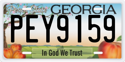 GA license plate PEY9159