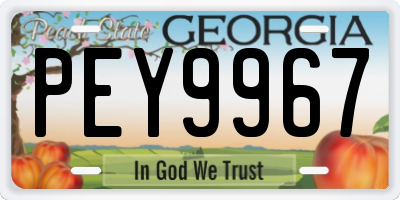 GA license plate PEY9967