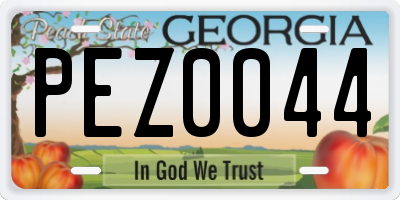 GA license plate PEZ0044