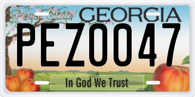 GA license plate PEZ0047