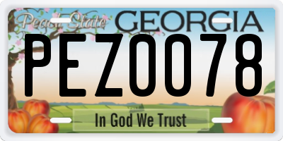 GA license plate PEZ0078