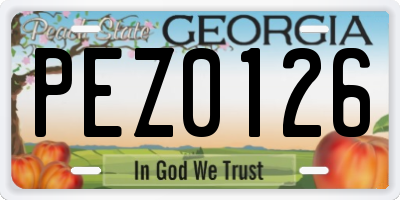 GA license plate PEZ0126