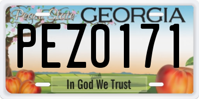 GA license plate PEZ0171