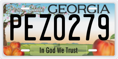 GA license plate PEZ0279