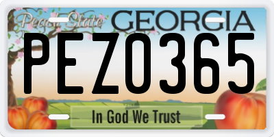 GA license plate PEZ0365