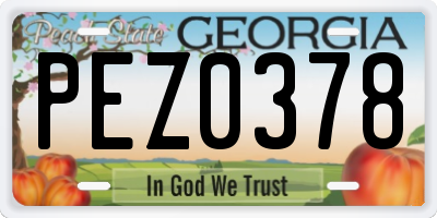 GA license plate PEZ0378