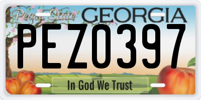 GA license plate PEZ0397
