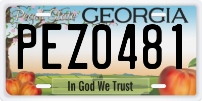 GA license plate PEZ0481