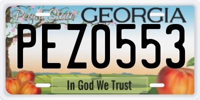 GA license plate PEZ0553