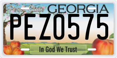 GA license plate PEZ0575