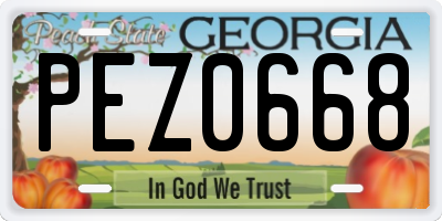 GA license plate PEZ0668