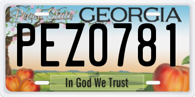 GA license plate PEZ0781