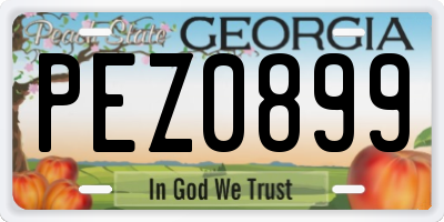 GA license plate PEZ0899